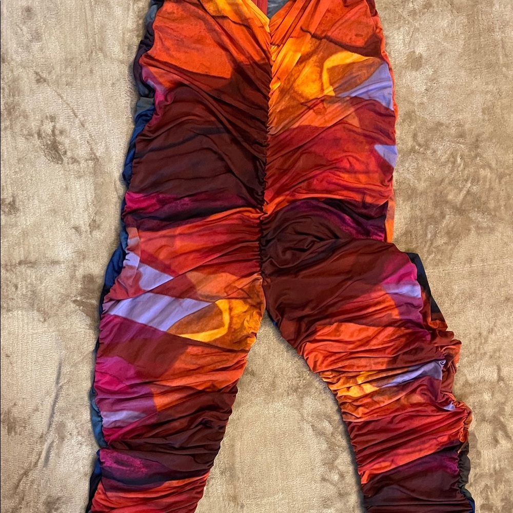 Multicolor Ruched Jumpsuit - Picture 4 of 7
